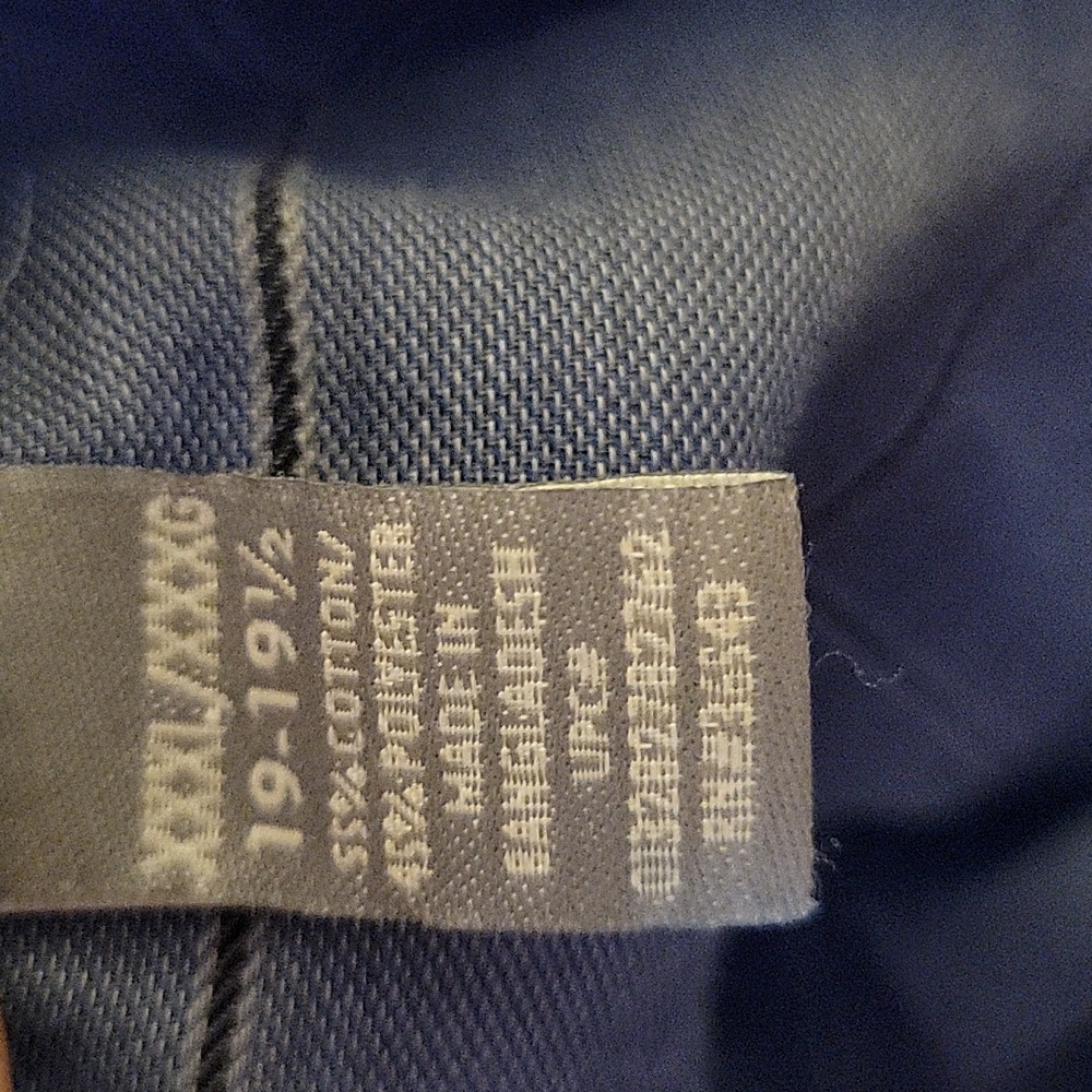 Van Heusen Traveler slate blue check button down collar shirt long slv 3XL EUC … - Picture 5 of 6